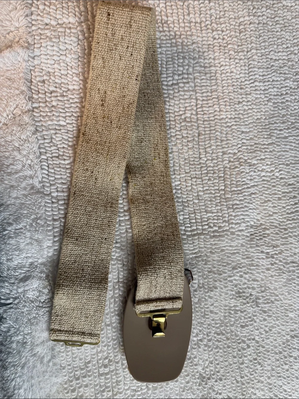 Beige Elephant Carved Fabric Wristband Smart Accessory